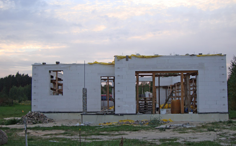 Mājas projekta "Valentīna" būvniecības process