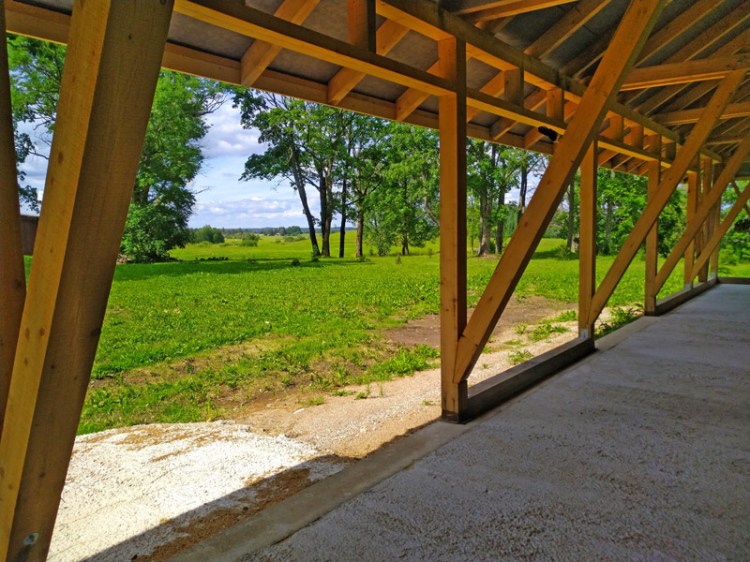 Viesību šķūņa projekts - būvniecības procesa bildes