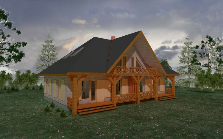 Dzīvojamās mājas - dīvņu mājas projekts "Diāna" - vizualizācijas