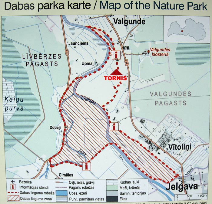 Torņa atrašanās vieta kartē