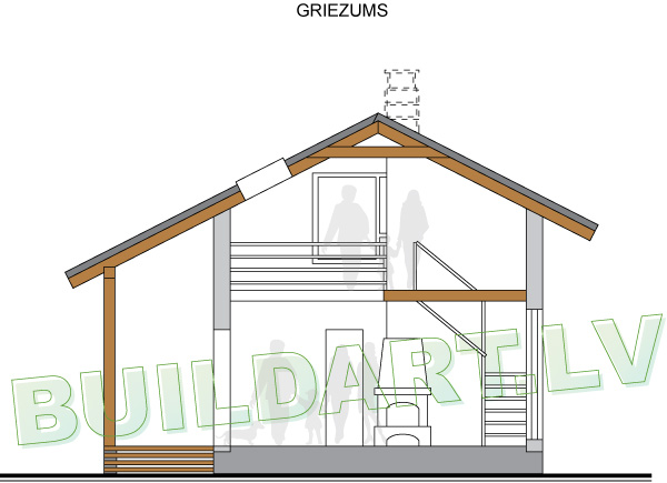 Brīvdienu mājas projekts "Dana" - griezums