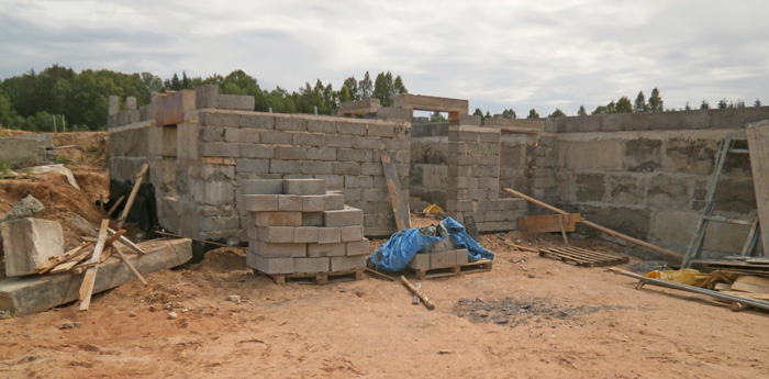 Mājas projekts "Anita", būvniecības procesa bildes