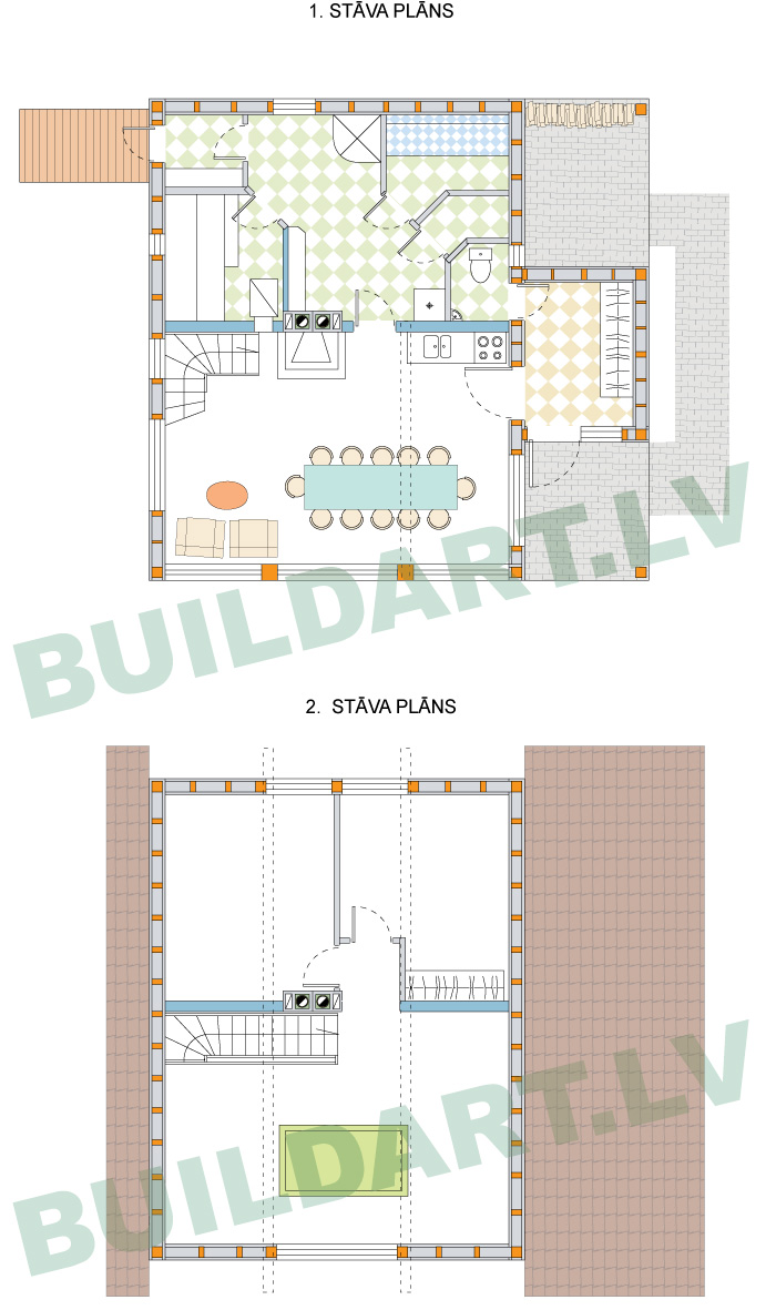 Atpūtas mājas projekts "Laila", ēkas stāvu plāni