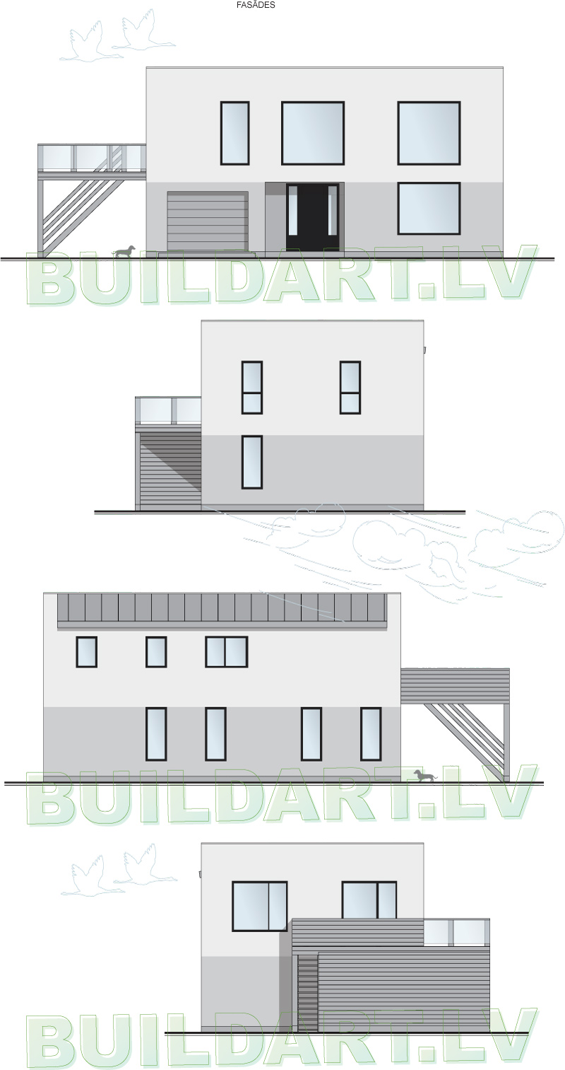 Dzīvojamās mājas projekts "Pēteris", fasādes