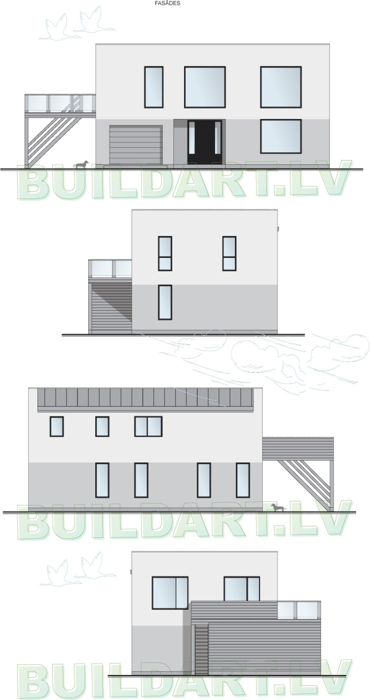 Dzīvojamās mājas projekts "Pēteris", fasādes