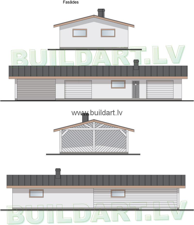 Saimniecības ēkas projekts - fasādes