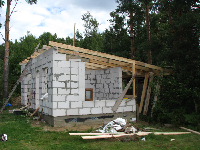 Spāres, jumta konstr. būvniecības gaita