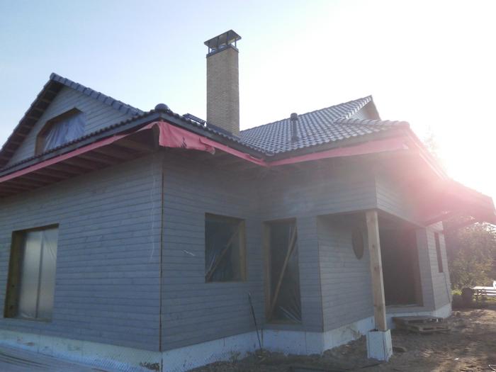 Koka statņu, koka karkasa mājas projekts, mājas projekts "Mārtiņš", būvniecības procesa bildes