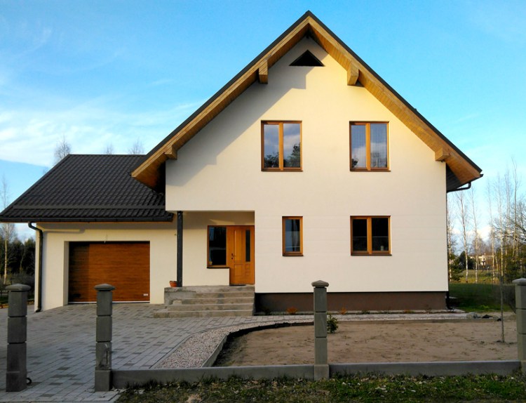 Dzīvojamās mājas projekts "Dina", uzbūvētās mājas attēli