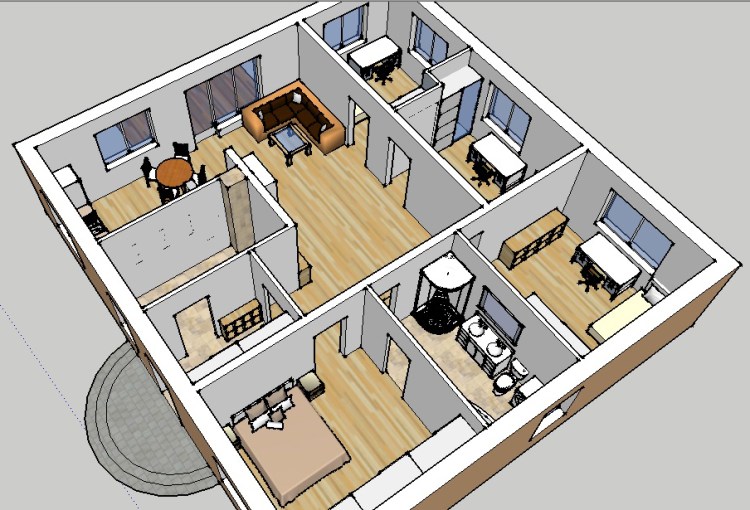 Mājas projekts "Artūrs", trīsdimensiju interjera vizualizācijas