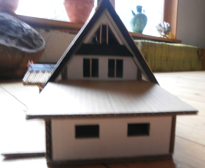 Salmu mājas projekts Rožkalnos, ēkas maketa foto