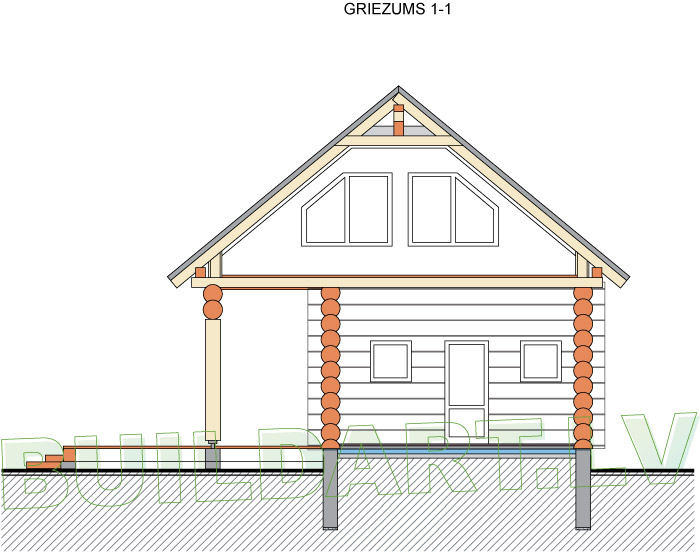 Dzīvojamās mājas projekts "Laura" - projekta griezums