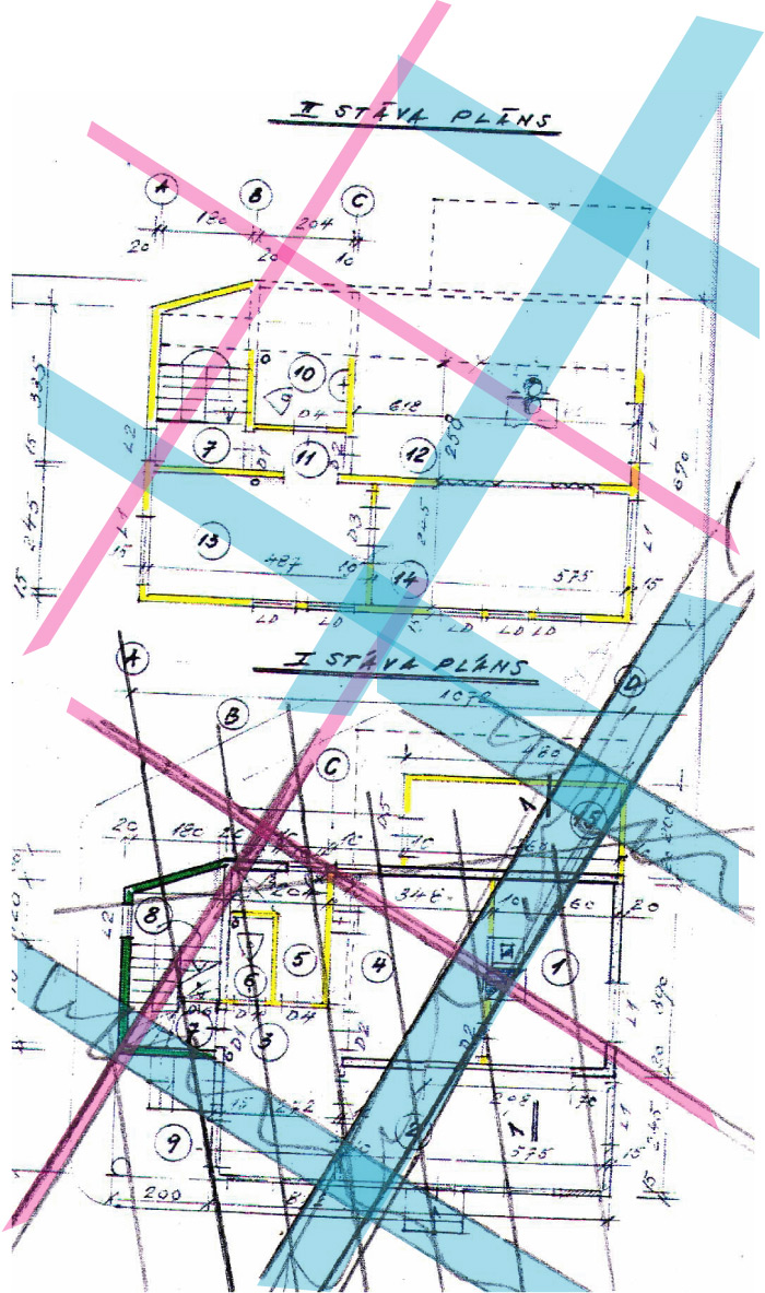 Ēkas Zemītes pagastā, āderu noteikšana, āderu plāns