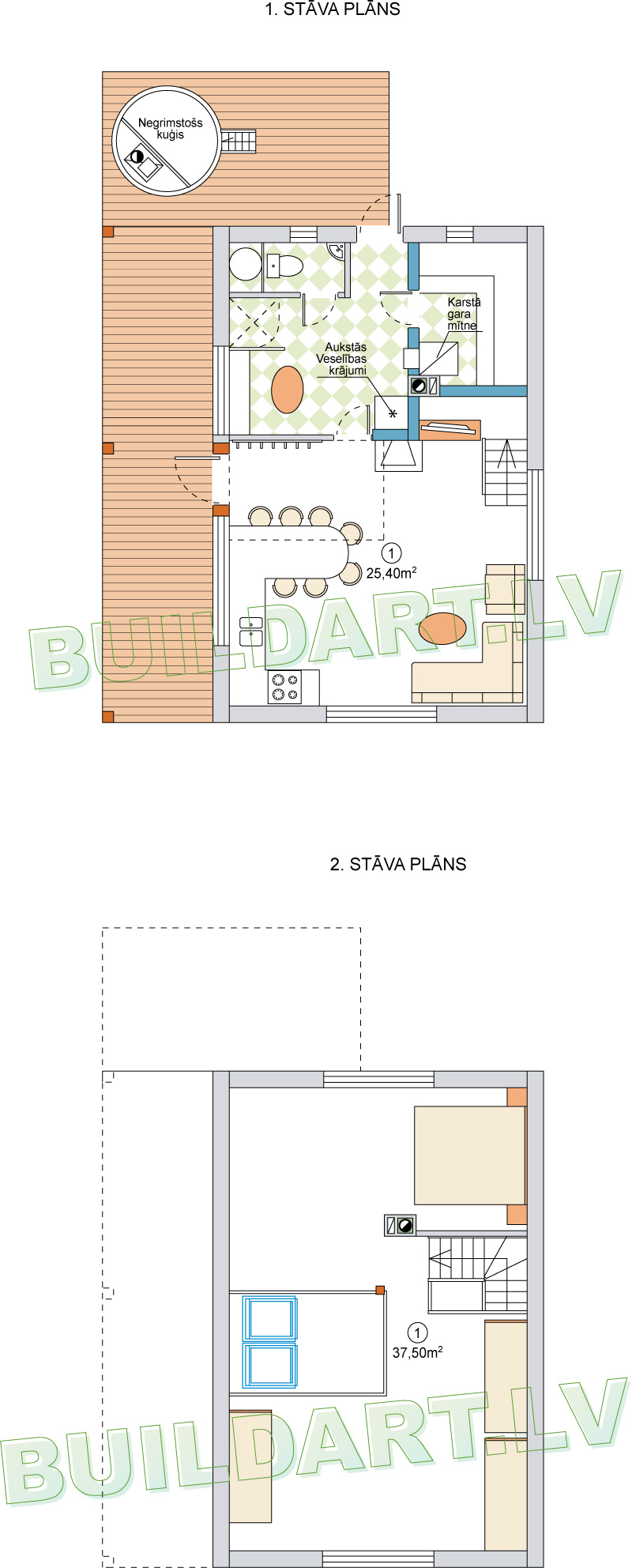 Brīvdienu mājas projekts "Dana" - plānojums