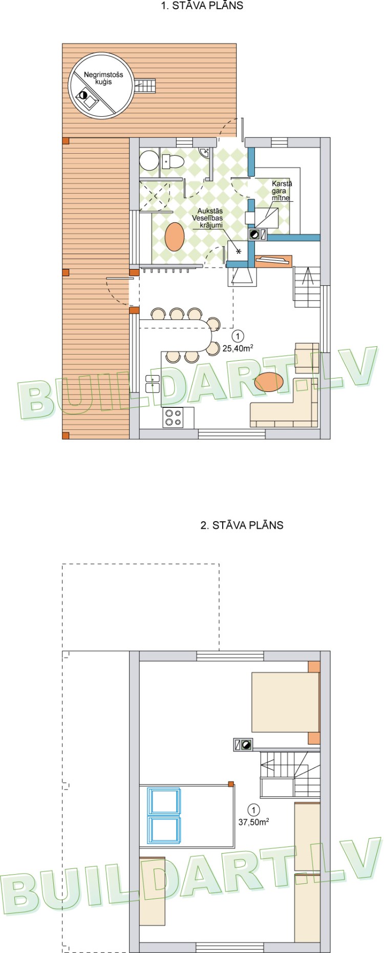 Brīvdienu mājas projekts "Dana" - plānojums