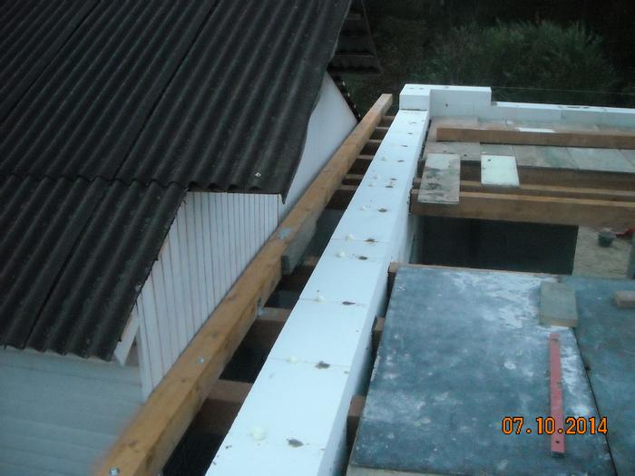 Mājas projekts "Aldis" - mājas būvēšanas procesa bildes, spāru pasija, jumta konstrukcijas sākums