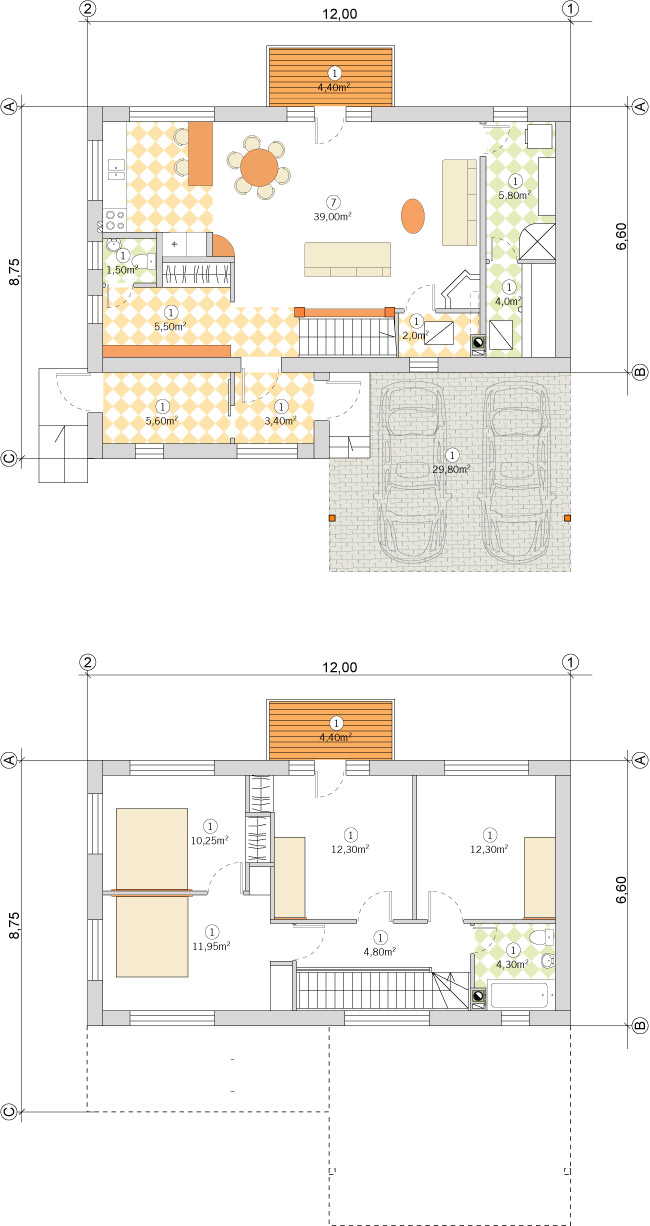 Vienkārša, ekonomiska ģimenes māja, projekts