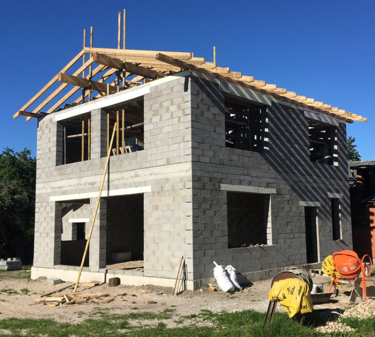 Mājas projekts "Kaspars", būvniecības bildes