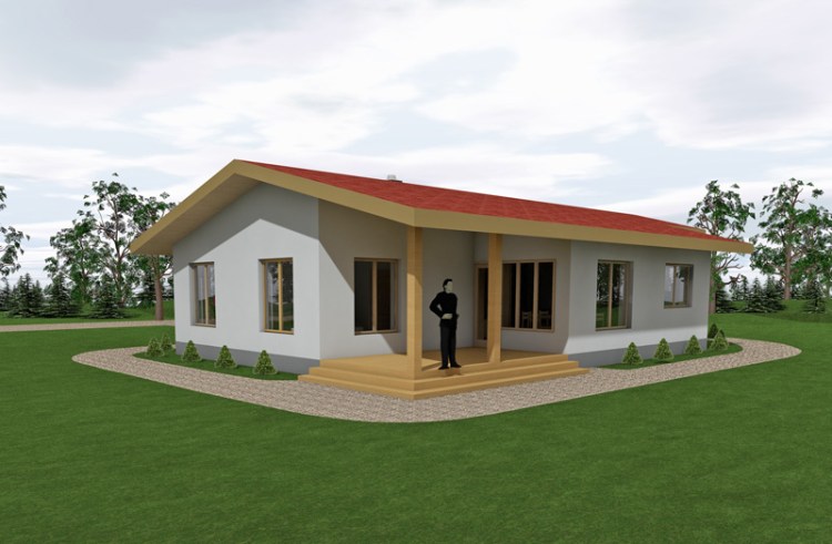 Dzīvojamā māja vienā stāvā - projekts "Andris" - projekta vizualizācijas
