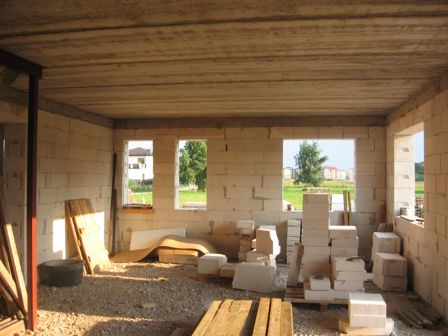 Mājas būvniecības bildes, projekts 123kvm