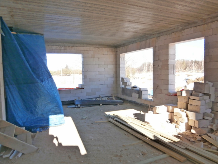 Mājas projekts Dina, foto no mājas būvniecības gaitas
