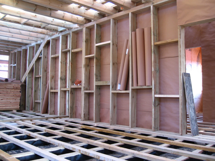 Saimniecības ēkas projekts, būvniecības procesa bildes