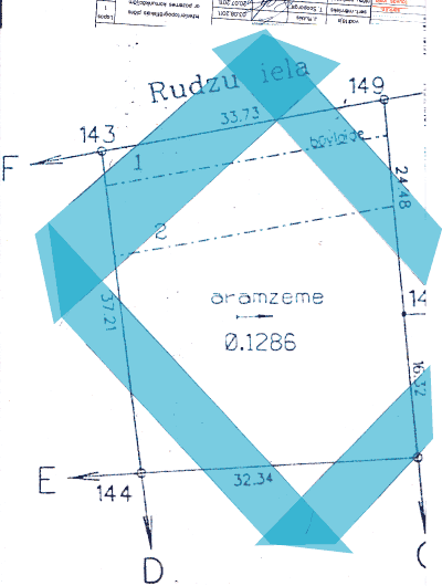 Āderu plāns, āderu noteikšana grunts gabalam Rudzu ielā