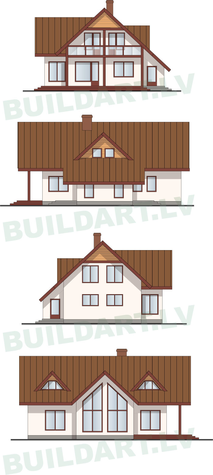 Mājas projekts "Krista" - projekta fasādes