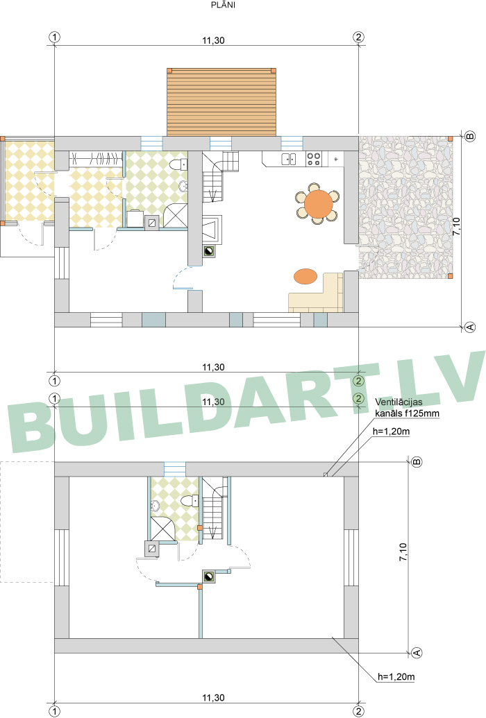 Ēkas rekonstrukcijas projekts - plāni