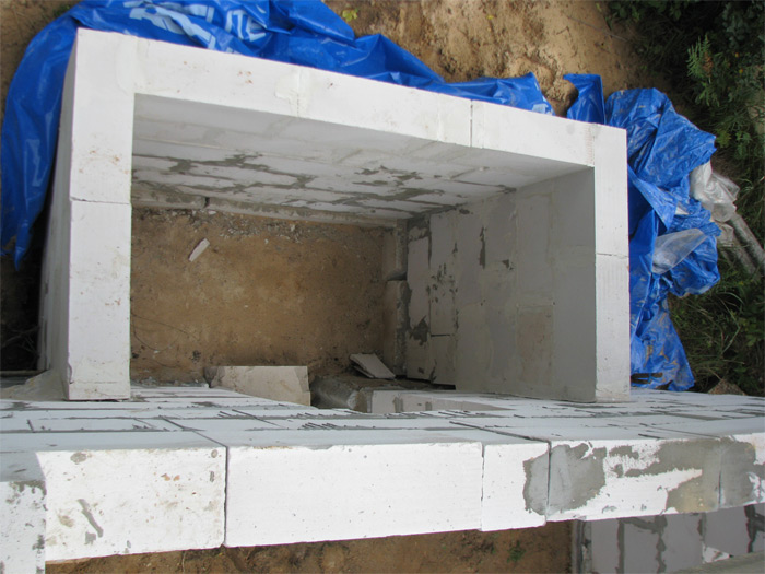 Pagraba būvniecība - skats uz pagrabu no augšas