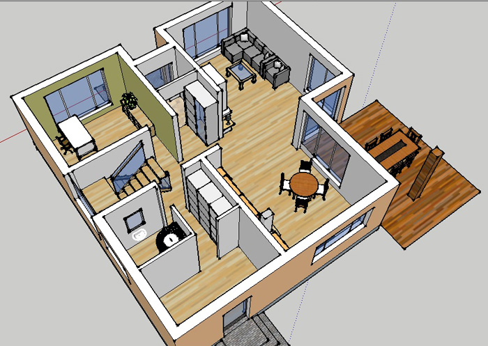 Trīs dimensiju interjera projekts mājas projektam "Kristīne"