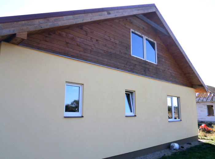 Saimniecības ēkas projekts "Edžus" - pagaidu dzīvojamā māja - uzbūvētās ēkas bildes