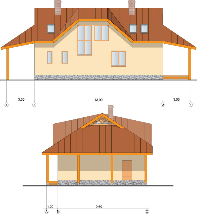 Pasīvās mājas projekts, fasādes