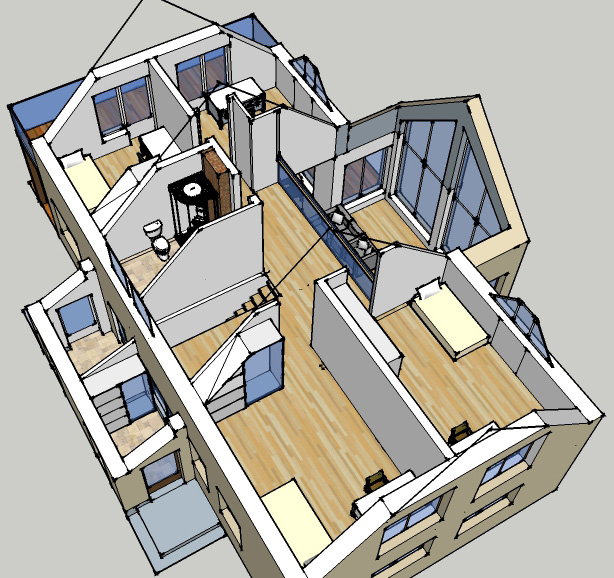 Mājas projekts "Krista" - trīsdimensiju interjera vizualizācijas