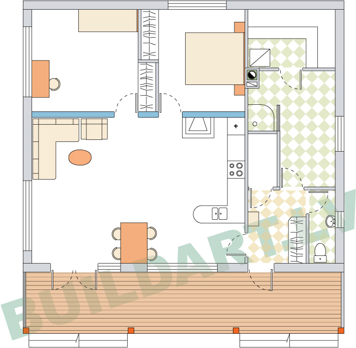 Vienstāvīgas mājas projekts "Eižens", platība 88 kvadrātmetri