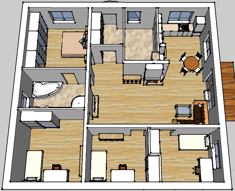 Mājas projekts "Artūrs", trīsdimensiju interjera vizualizācijas