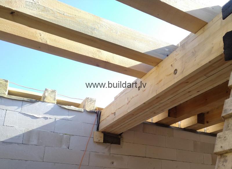 Gāzbetona sienu pašrocīga būvēšanaDzīvojamās mājas būvēšana pašu spēkiem - pasija virs gaiteņa un kāpņu aila