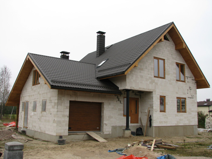 Mājas projekts Dina, ēkas būvniecības procesa attēli