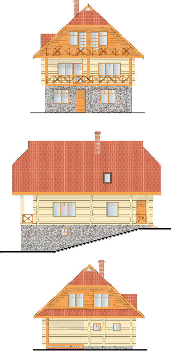Guļbūves dzīvojamā ēka ar pirti 190m2 projekts