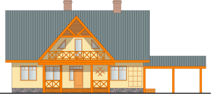 Ekoloģiskas lauku saimes mājas projekts - fasādes