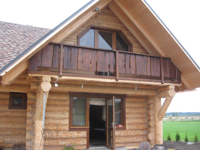 Guļbūves pirts projekts, uzbūvētās ēkas bildes