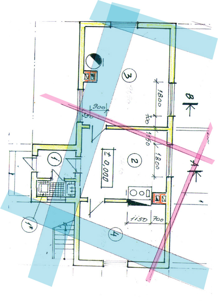 Ēkas Zemītes pagastā, āderu noteikšana, āderu plāns