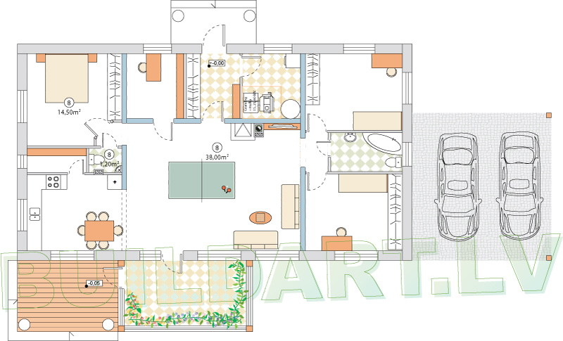 Mājas projekts "Lauma" - plānojums