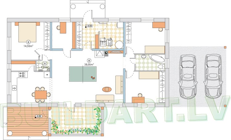 Mājas projekts "Lauma" - plānojums