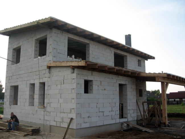 Mājas būvniecības bildes, projekts 123kvm