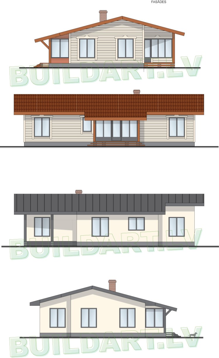 projektsandris_02Dzīvojamā māja vienā stāvā - projekts "Andris" - fasāžu divas versijas