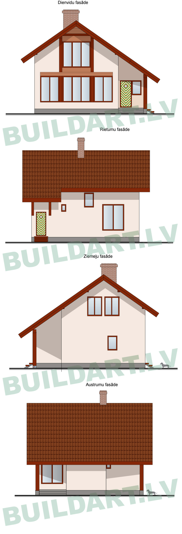 Atpūtas mājas projekts "Laila", ēkas fasādes