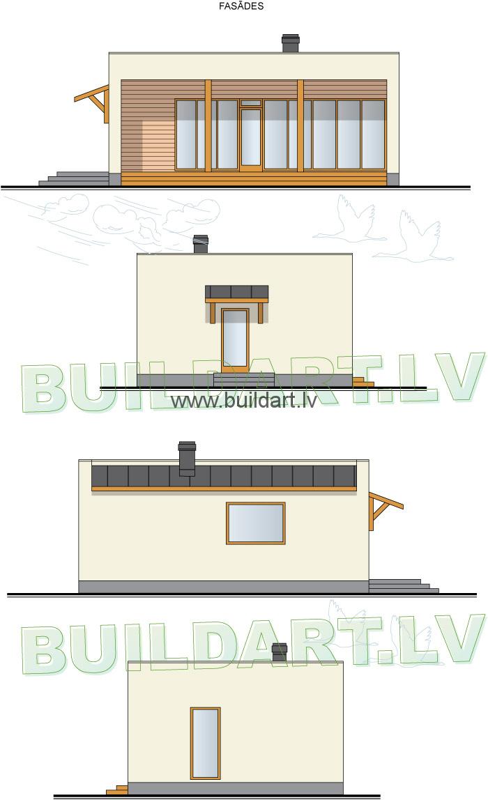 Saimniecības ēkas projekts, fasādes