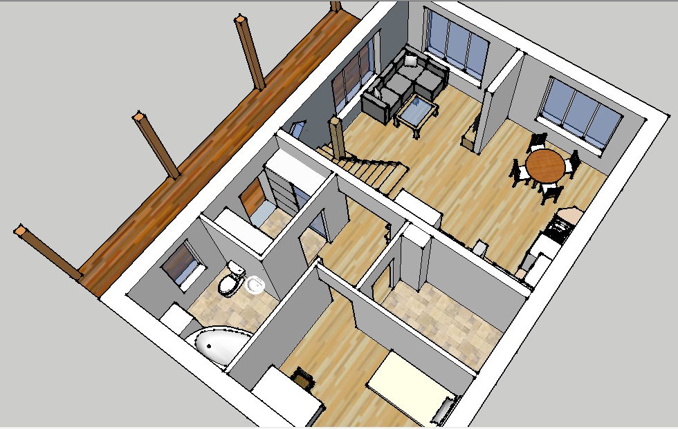 Mājas projekta "Aldis LUX" trīsdimensiju interjera vizualizācijas