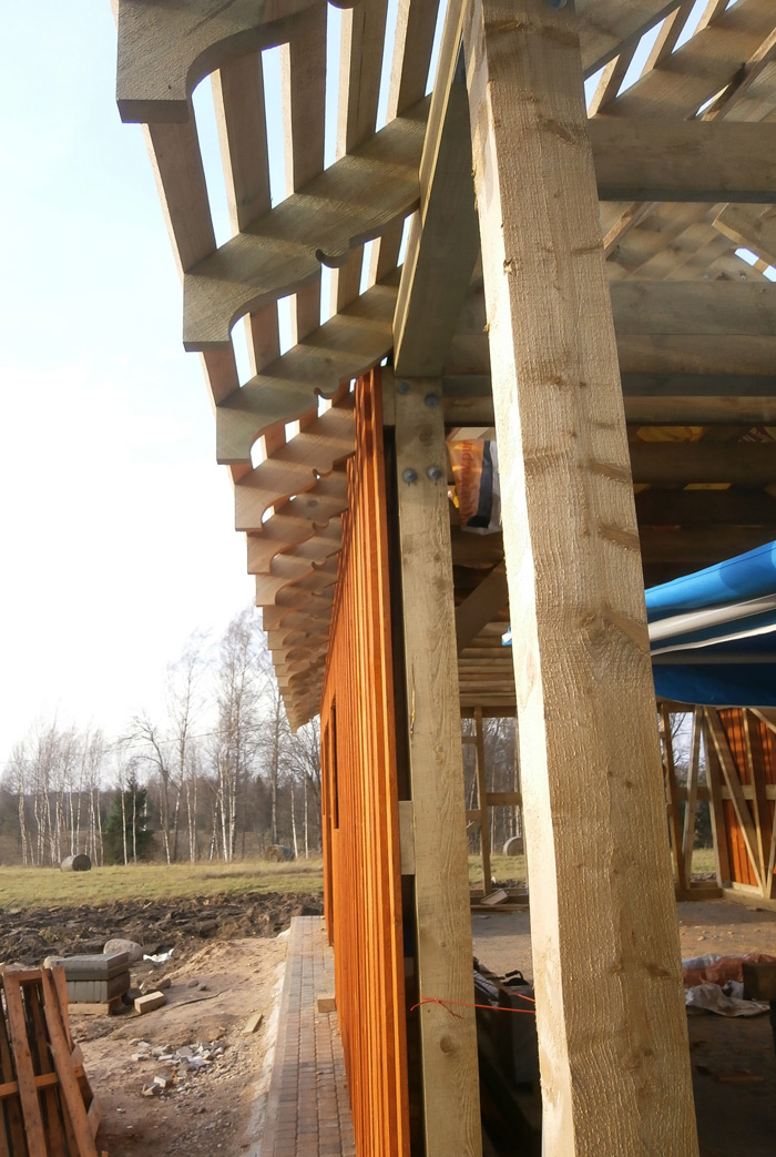 Saimniecības ēkas - šķūņa projekts, bildes no ēkas būvniecības procesa